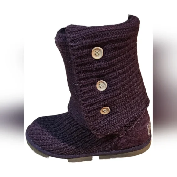 UGG - 5819 Classic Cardy Burgundy Knit Boots Comfort Y2K​ - Picture 4 of 8